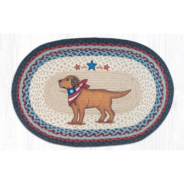 Capitol Importing Co 20 x 30 in. Jute Oval Yellow Lab Patch 65-015YL